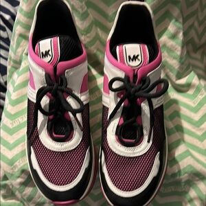 Michael Kors Pink and Black Sneakers size 8